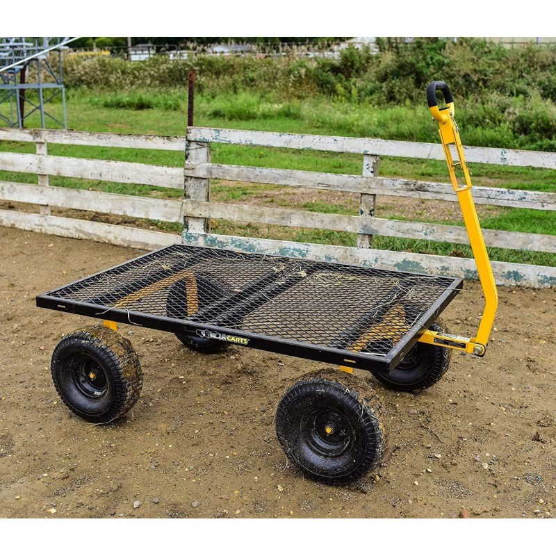 Gorilla Carts GOR1400-COM Heavy-Duty Steel Utility Cart with Removable Sides and 15