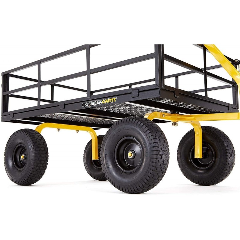 Gorilla Carts GOR1400-COM Heavy-Duty Steel Utility Cart with Removable Sides and 15