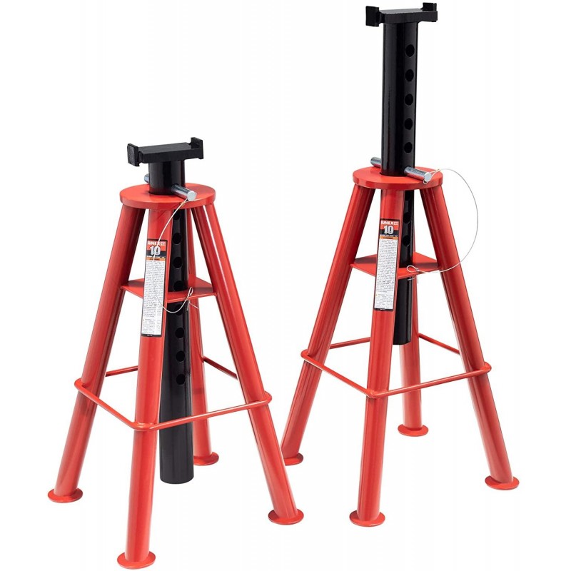 Sunex 1410 10-Ton, High Height, Pin Type, Jack Stands, Pair