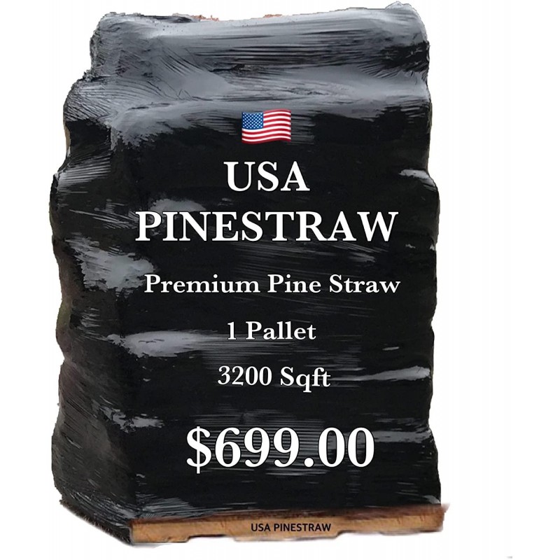 USA Pine Straw - Pine Needle Mulch - Premium Long Needle - Covers 3200 Sqft (1)