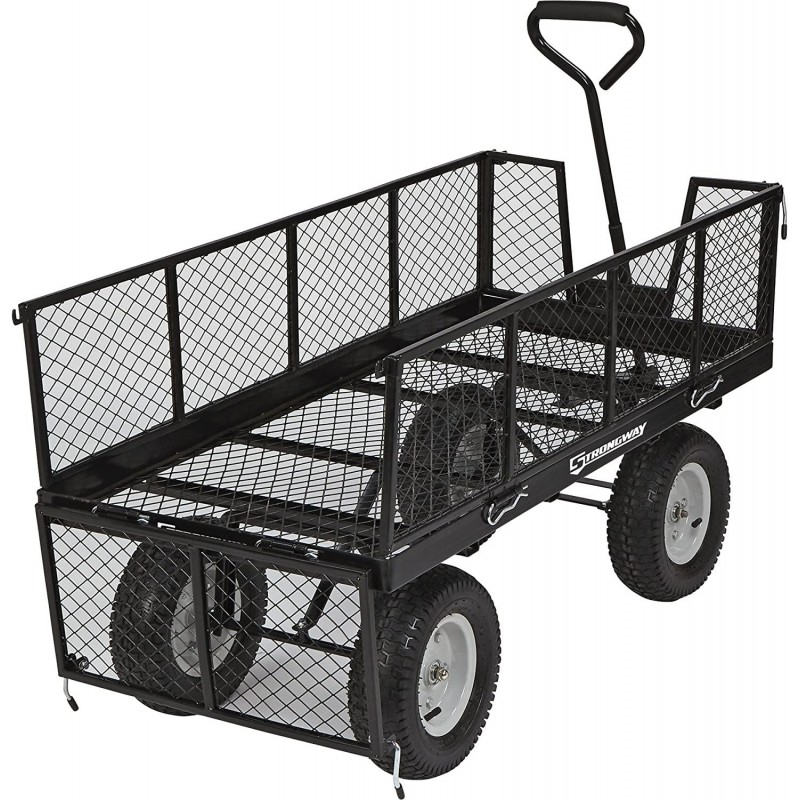Strongway Steel Jumbo Garden Wagon - 1400-Lb. Capacity, 48in.L x 24in.W