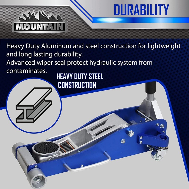 3 Ton Aluminum Racing Jack and Service Jack Steel Hybrid Low Profile Quick Lifting Jack Mountain