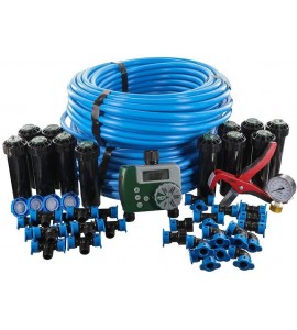 Orbit 50021 In-Ground Blu-Lock Tubing System and Digital Hose Faucet Timer, 2-Zone Sprinkler Kit