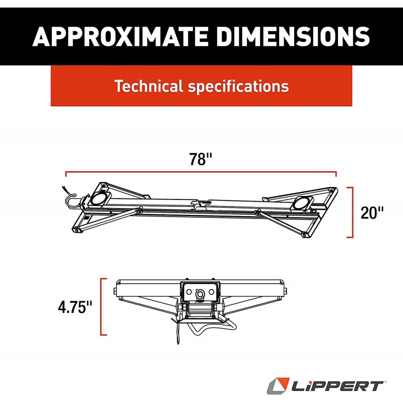 Lippert Components High Speed Power Stabilizer Jack Kit with Black Waterproof Switch Kit (298707)