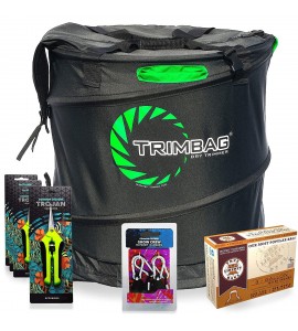 Trimbag Premium Complete Dry Trimming Kit Bundle with 4 Common Culture Trimming Scissors, 1 Pair of Grow Crew Ratchet Hangers, 10 Pack of Turkey Bags and Accessories (7 Items)