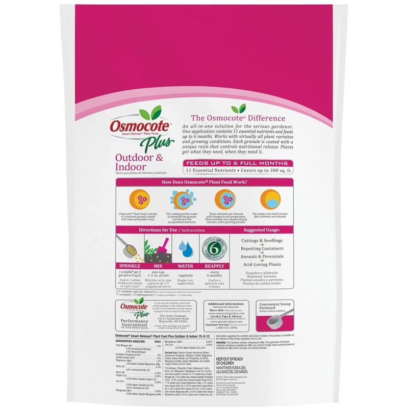 Osmocote Smart Release Plant Food Plus Outdoor & Indoor, Plant Fertilizer, 8 lbs. (4-Pack)