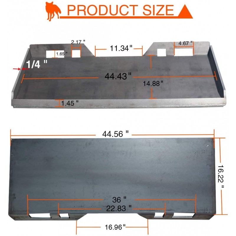 Sulythw 1/4” Thick Quick Tach Mount Plate Heavy Duty Universal Attachment Loader Compatible with Kubota, Bobcat Skid Steers and Tractors