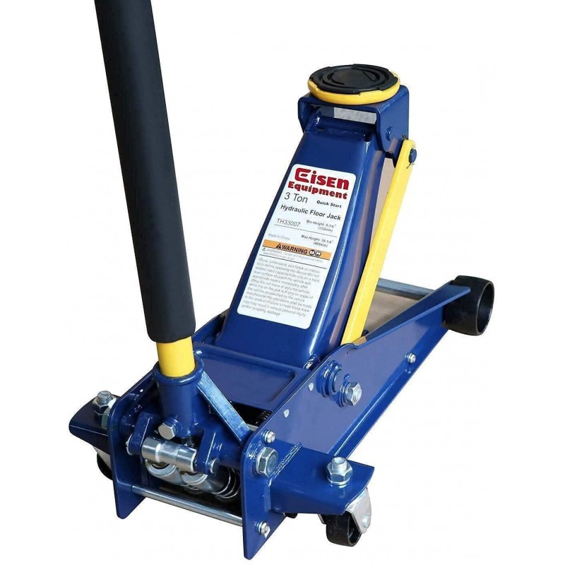 Heavy Duty 3 Ton Floor Jack, Low Profile Hydraulic Jack, Steel Service Jack Quick Rise with Double Pump Quick Lift