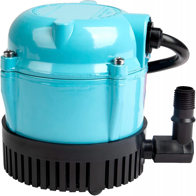 Little Giant 1-A 115 Volt, 1/200 HP, 170 GPH Small Submersible Permanently Oiled Pump for Fountain, Water Displays and Air Conditioners, 6-Foot Cord, Blue, 500203