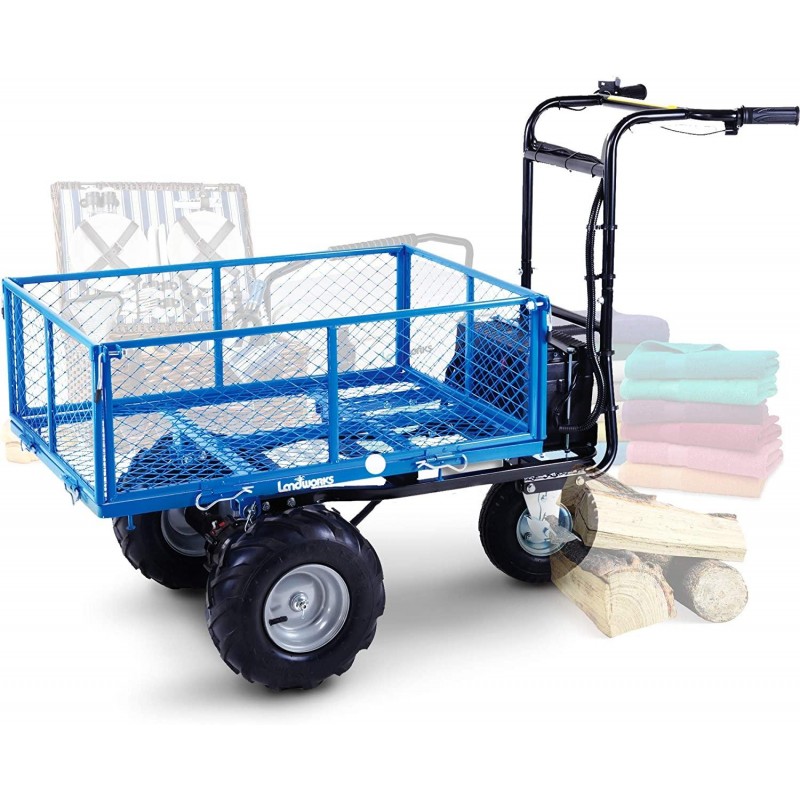 Landworks Utility Cart Hand Truck Power Wagon Super Duty Electric 500W Battery Driven Max 500Lbs Load and 1000Lbs Towing