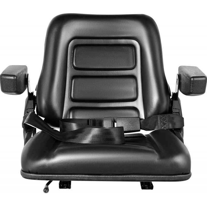 VEVOR Universal Forklift Seat Black PVC Tractor Seat, 6