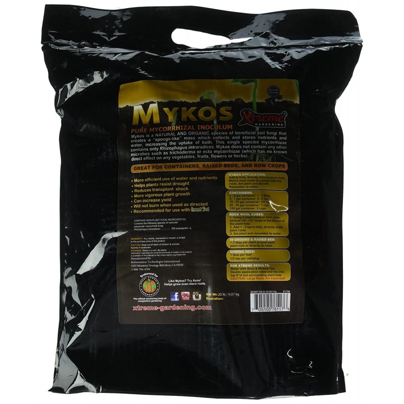 Xtreme Gardening HGC721210 Mykos Mycorrhizae Granular Hydroponic Root Enhancer, 20 lb