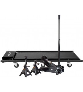 Pro-LifT G-4630JSCB 3 Ton Heavy Duty Floor Jack/Jack Stands and Creeper Combo - Great for Service Garage Home Uses - Black