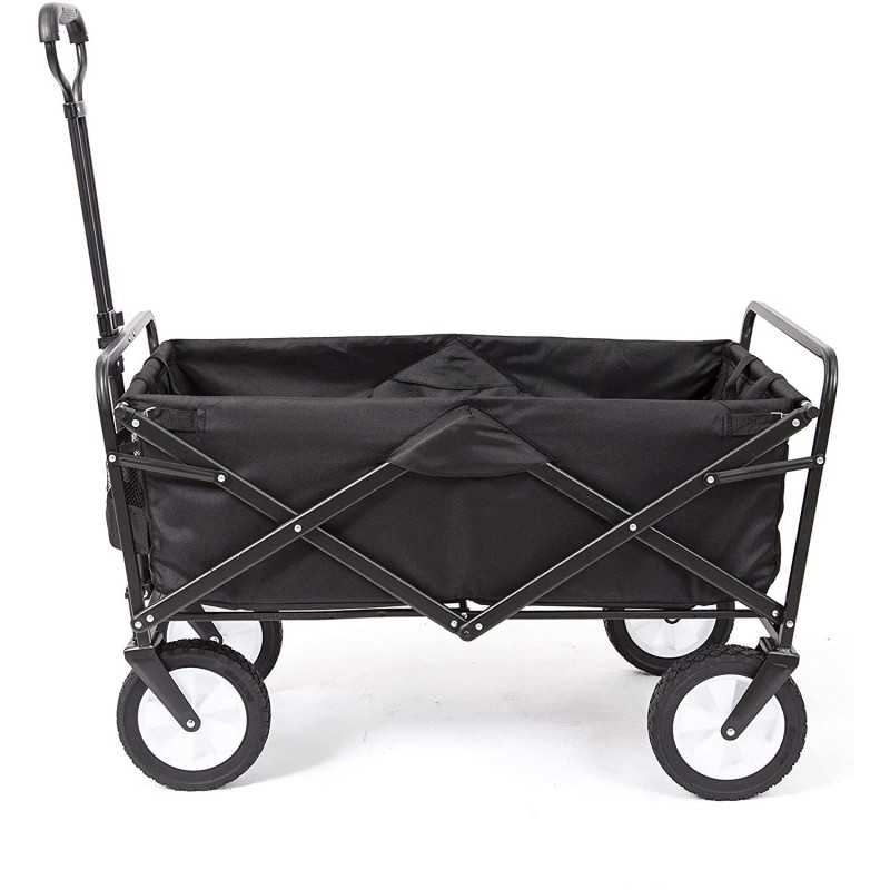 MacSports Collapsible Folding Outdoor Utility Wagon, Black