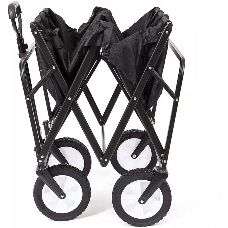 MacSports Collapsible Folding Outdoor Utility Wagon, Black