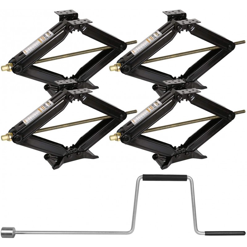 WEIZE Camper RV Trailer Stabilizer Leveling Scissor Jacks with Handle-24-5000lbs - Set of 4