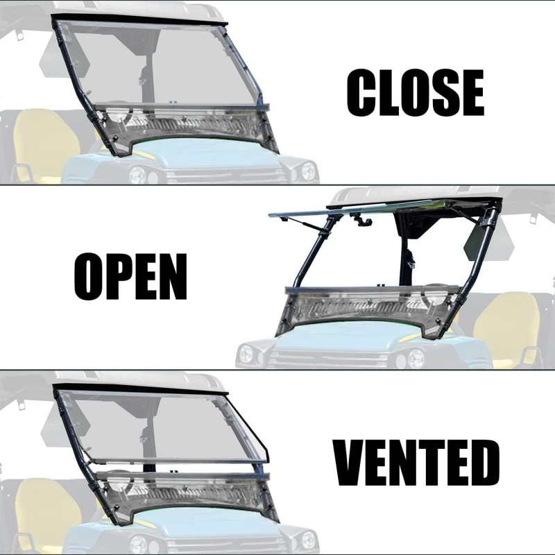 Front Vented Windshield Scratch Resistant Compatible with 2004-2010 John Deere HPX 4x4, XUV 620i, 625i, 825i 850D 855D