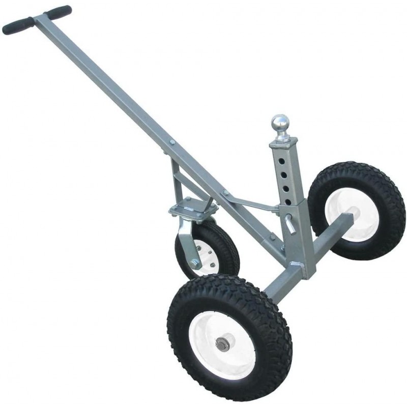 Tow Tuff TMD-800C Adjustable Solid Steel 800 LB Capacity Portable Trailer Dolly with 8-Inch Swivel Caster, Black