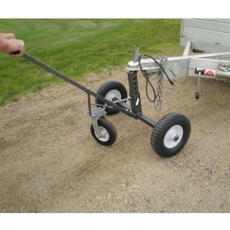 Tow Tuff TMD-800C Adjustable Solid Steel 800 LB Capacity Portable Trailer Dolly with 8-Inch Swivel Caster, Black