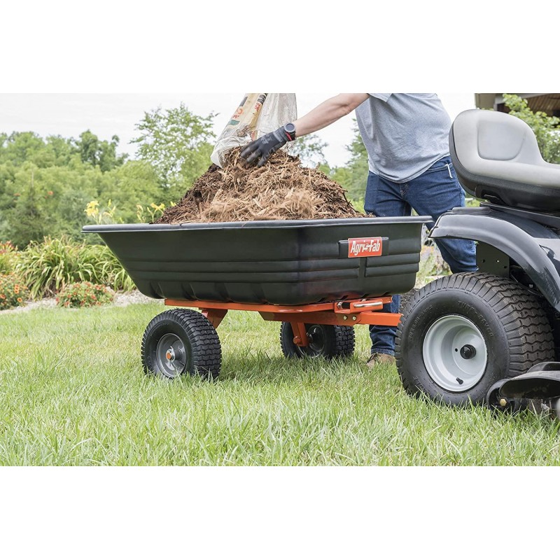 Agri-Fab Inc 45-0552, 700-Pound, Poly Dump/Swivel Cart, Black/Orange