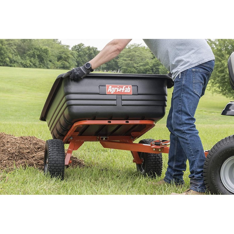 Agri-Fab Inc 45-0552, 700-Pound, Poly Dump/Swivel Cart, Black/Orange