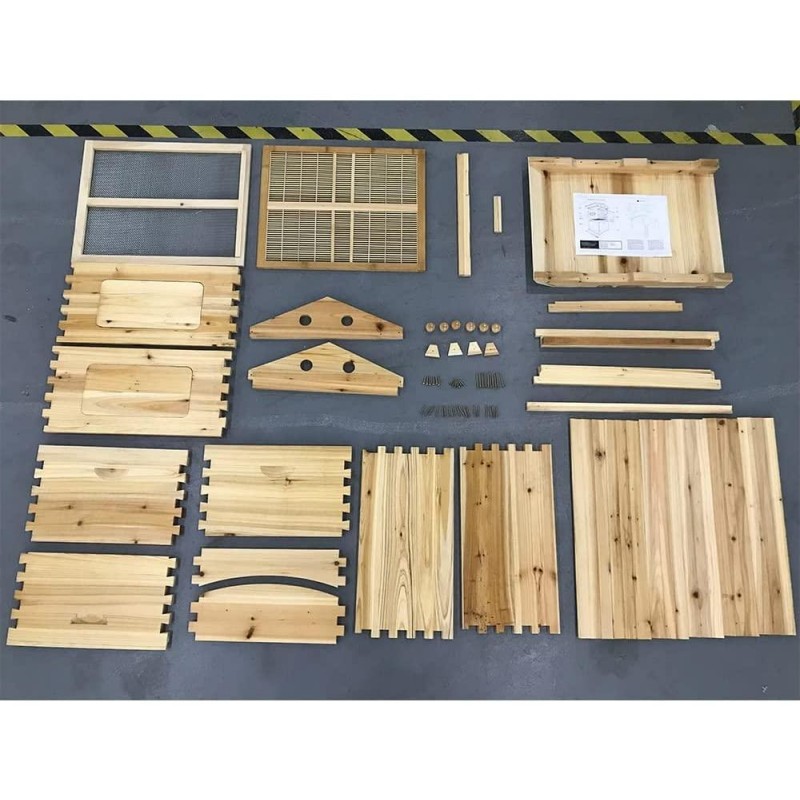 Flow Hive Beehive Kit , Wooden Bee Hive House Kit Wooden Beekeeping House Beehive Boxes for Beginning Professional Beekeepers ( with 7PCS Auto Bee Hive Frame )