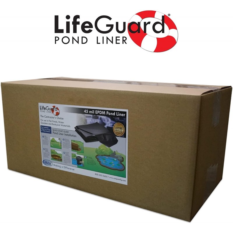 LifeGuard Pond Liner 15 ft. x 20 ft. 45 Mil EPDM Rubber - LG15X20-45