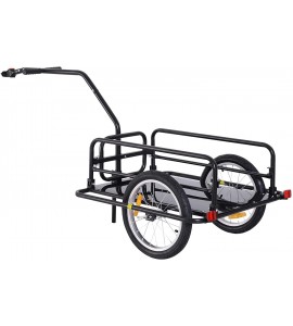 Aosom Foldable Bike Cargo Trailer Cart with Hitch, 80lbs Capacity, 16in Wheels, Black