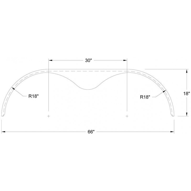 Trailer-Fenders.com 66x9 Aluminum Tread Plate Trailer Fender - Tandem Axle Teardrop (Two Pack)