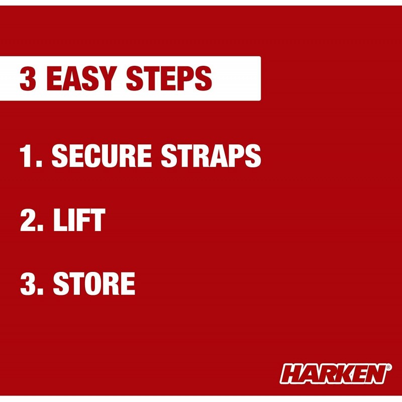 HARKEN - Truck Cap Overhead Garage Storage Hoist, Self-Leveling, Safe Anti-Drop System, Easy One-Person Operation, Smart Garage Organization