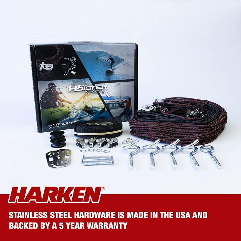 HARKEN - Truck Cap Overhead Garage Storage Hoist, Self-Leveling, Safe Anti-Drop System, Easy One-Person Operation, Smart Garage Organization