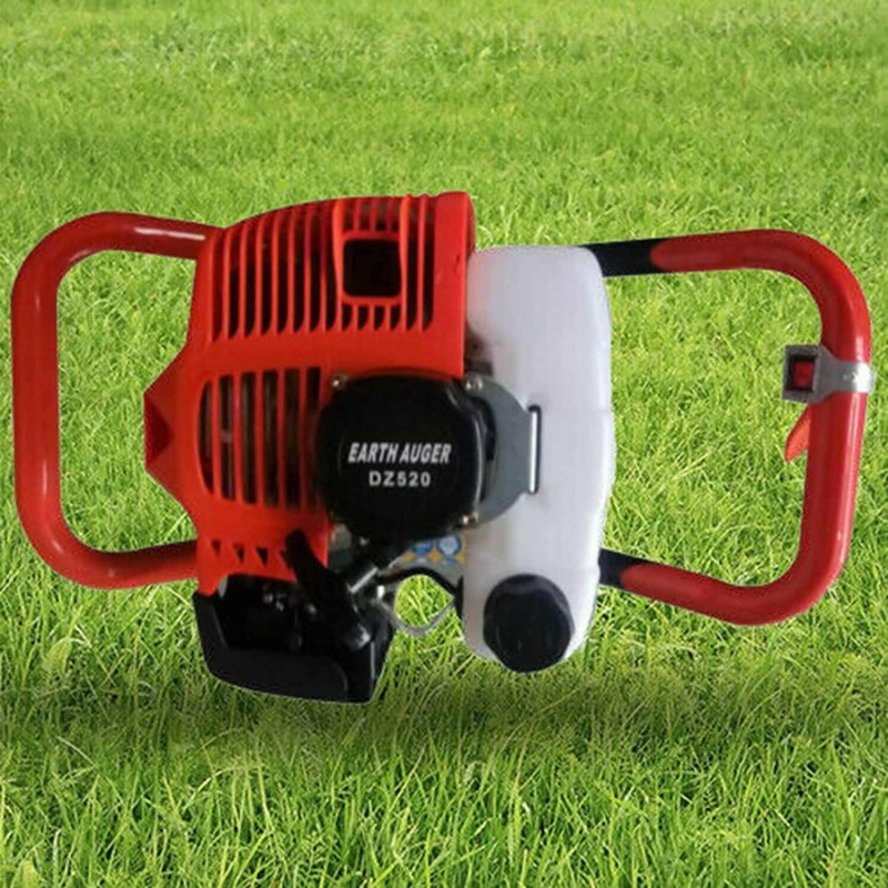 DYRABREST 52cc 2.3HP Gas Powered Post Hole Digger Ground Fence 2-Stroke Single Cylinder Gasoline Engine with Earth Auger Drill 4