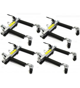 Stark Set of (4) Wheel Dolly Car Skates Vehicle Positioning Hydraulic Tire Jack Truck Rv Trailer Pick Up Dolly Ratcheting Foot Pedal, 1500LBS