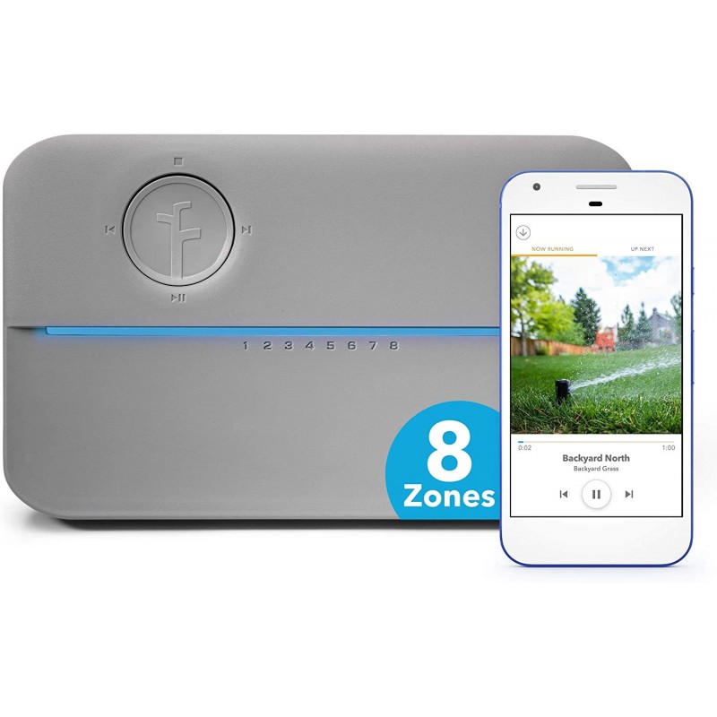 Rachio 8ZULWC-L R3e Generation: Smart, 8 Zone Sprinkler Controller, Compatible with Alexa, Gen, Gray