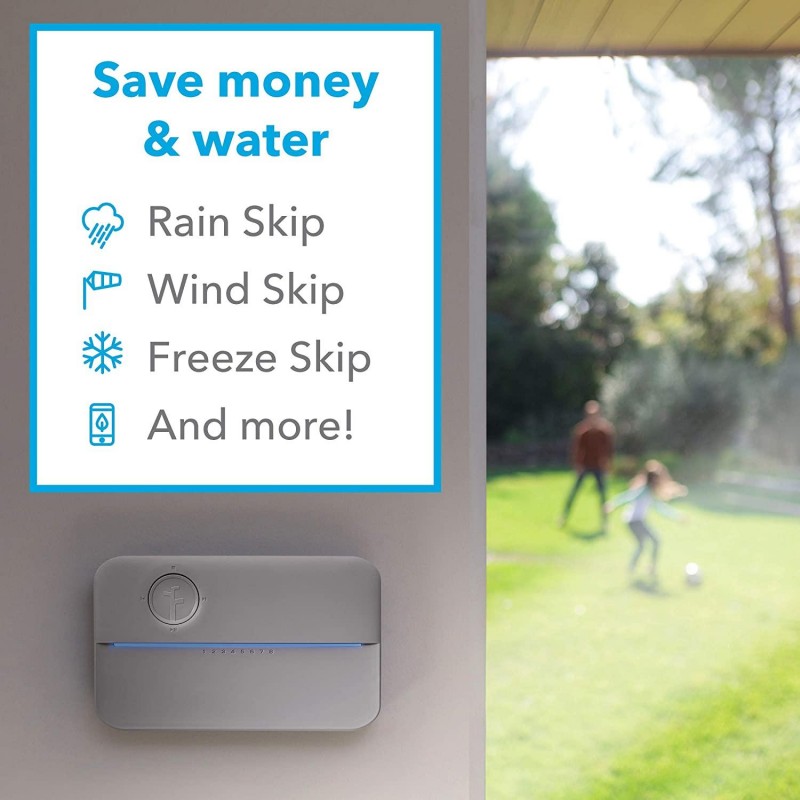 Rachio 8ZULWC-L R3e Generation: Smart, 8 Zone Sprinkler Controller, Compatible with Alexa, Gen, Gray