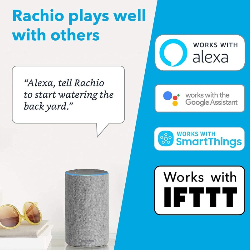 Rachio 8ZULWC-L R3e Generation: Smart, 8 Zone Sprinkler Controller, Compatible with Alexa, Gen, Gray