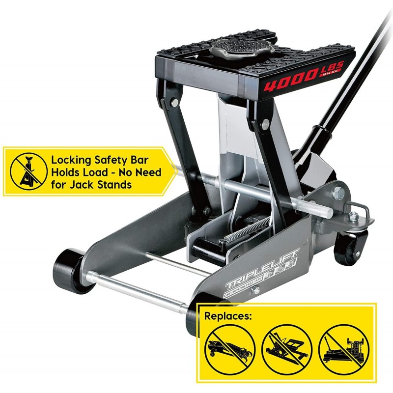 Powerbuilt 620422E Heavy Duty 4000 lb Triple Lift Jack , Silver