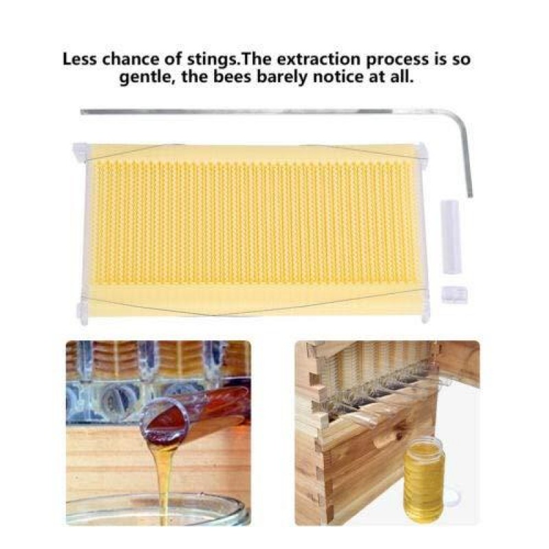 Lwestine Flow Hive Beehive kit Automatic Wooden bee hive House kit Beehive Boxes with 7 Peice Comb Honey Frames for Beginning and Professional Beekeepers