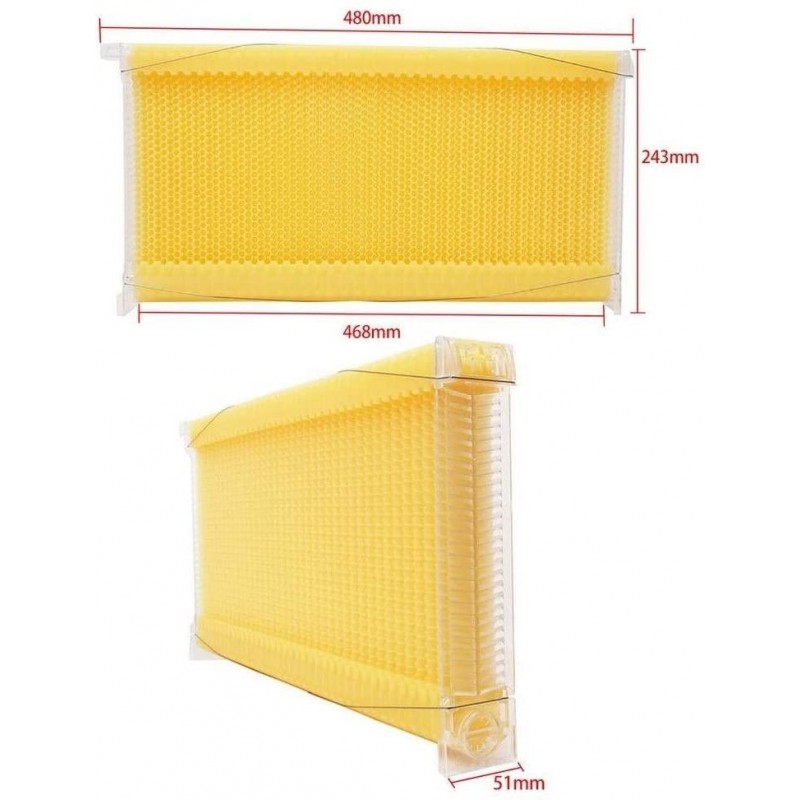 Yolpoco 7Pcs Auto Beehive Frame Comb, Automatic Wooden bee hive House kit，Auto Honey Hive Beehive Frames + Beekeeping Wooden House Beehive Boxes-Food Grade BPA