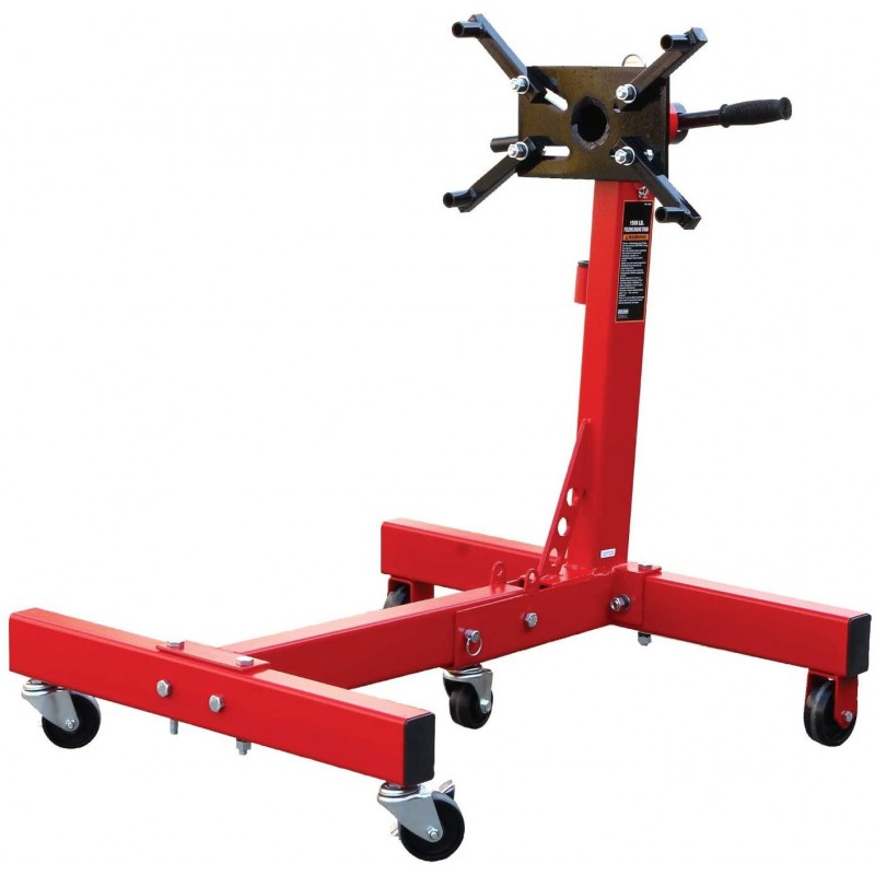 BIG RED T26801 Torin Steel Rotating Engine Stand with 360 Degree Rotating Head and Folding Frame: 3/4 Ton (1,500 lb) Capacity, Red