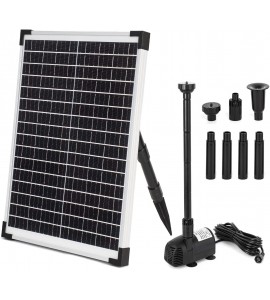 ECO-WORTHY Solar Fountain Water Pump Kit 25 W, 410GPH Submersible Powered Pump and 25 Watt Solar Panel for Sun Powered Fountain, Fish Pond, Pond Aeration, Hydroponics, Garden Decoration, Aquaculture…